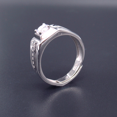 Silver Zircon Men Ring
