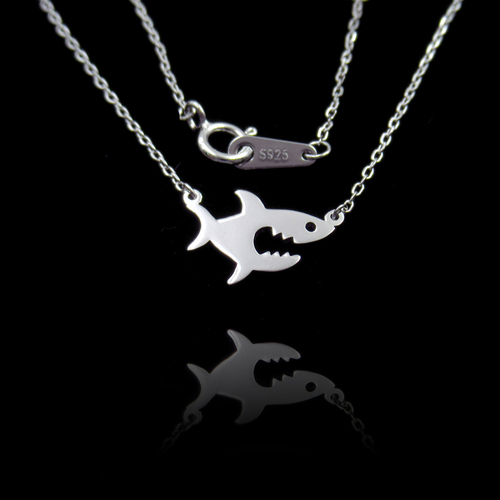 Silver Shark Plain Necklace