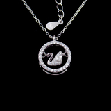 Swan Silver Zircon Necklace