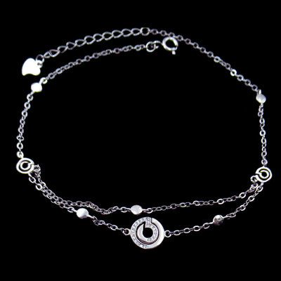Silver Zircon Anklet