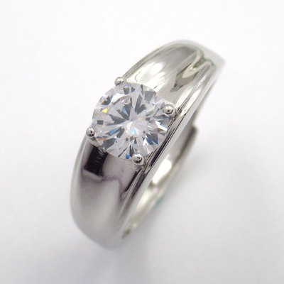 Silver Zircon Man Ring