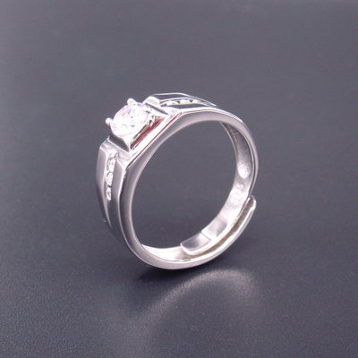 Silver Zircon Men Ring