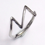 Silver Wave Shaped Plain Ring