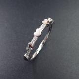 Silver Heart Shaped Zircon Ring