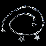 Silver Star Shaped Zircon Bracelet