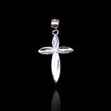 Silver Cross Zircon Pendant