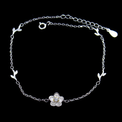 Silver Zircon Anklet