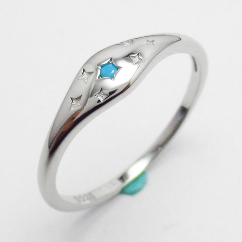 Silver Star Shaped Zircon Ring