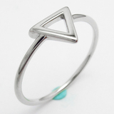 Silver Triangle Shaped Plain Ring