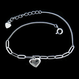 Silver Heart Shaped Plain Bracelet