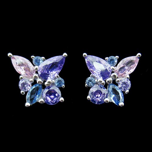 Silver Zircon Ear Stubs