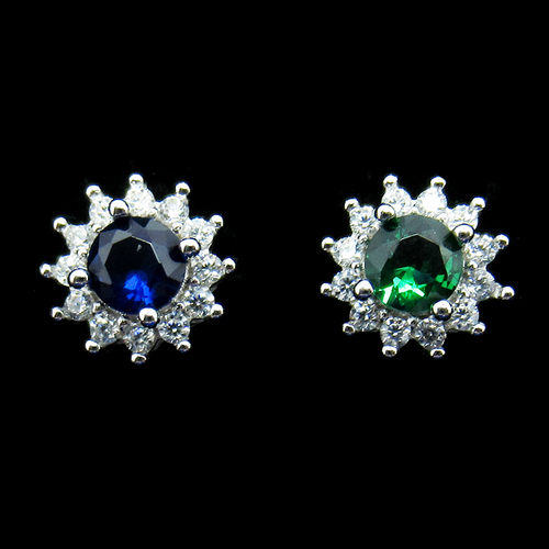 Silver Zircon Ear Stubs