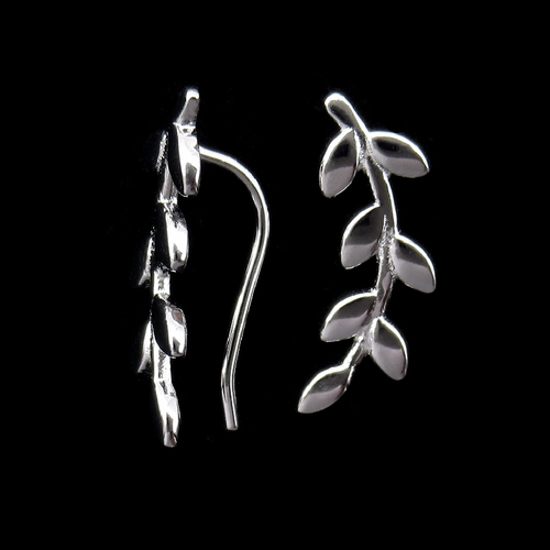 Silver Branch Shaped Plain Ear Stubs