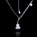 Silver Gourd-Shaped Plain Necklace