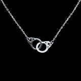 Silver Handcuff Shaped Plain Necklace