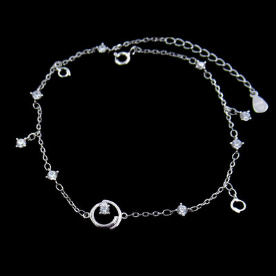 Silver Zircon Anklet