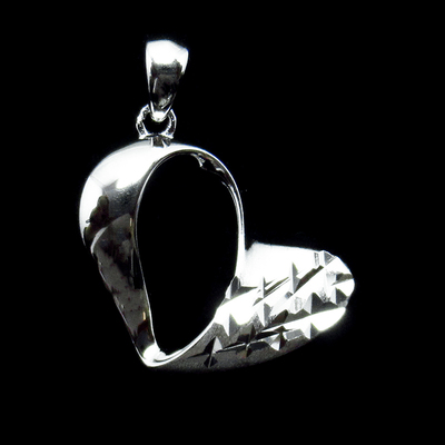 Silver Heart Shaped Plain Pendant