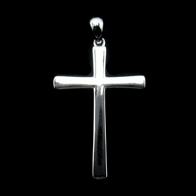 Silver Cross Shaped Plain Pendant