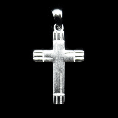 Silver Cross Shaped Plain Pendant