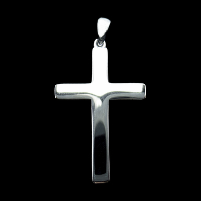 Silver Cross Shaped Plain Pendant