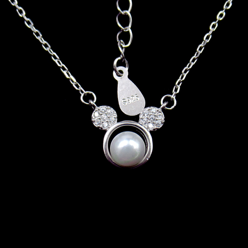Silver Round Pearl Necklace