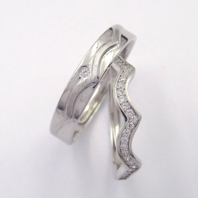 Silver Zircon Couple Rings