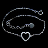 Silver Heart Shaped Zircon Bracelet