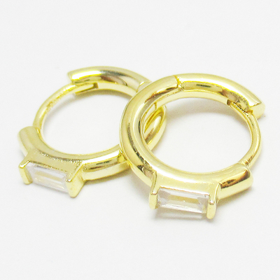 Silver Zircon Huggies