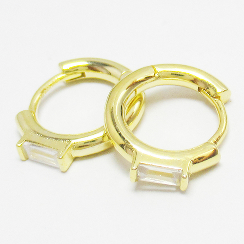 Silver Zircon Huggies