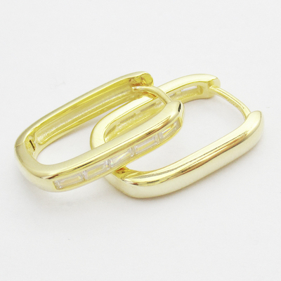 Silver Zircon Huggies