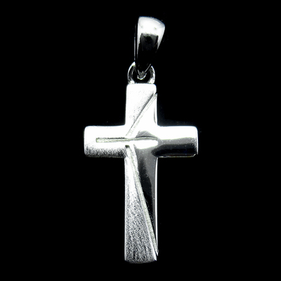 Silver Cross Shaped Plain Pendant