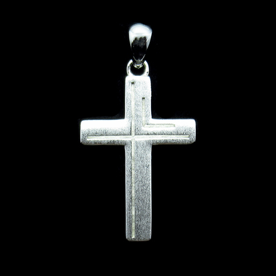 Silver Cross Shaped Plain Pendant