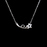 Silver Star Shaped Zircon Necklace
