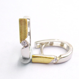 Silver Zircon Huggies