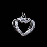 Silver Heart Shaped Zircon Pendant
