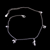 Silver Zircon Anklet