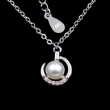 Silver Round Pearl Necklace