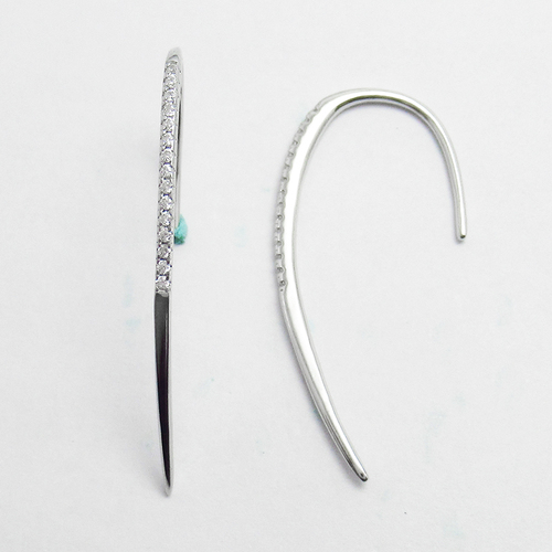 Silver Zircon Ear Stubs