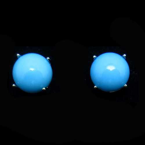 Silver Turquoise Ear Stubs