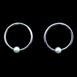 Silver Pearl Ear Stubs