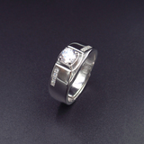Silver Zircon Men Ring