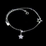 Silver Zircon Anklet