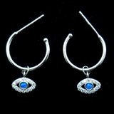 Silver Eyes Shaped Zircon Ear Stubs