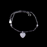 Silver Heart Shaped Zircon Bracelet