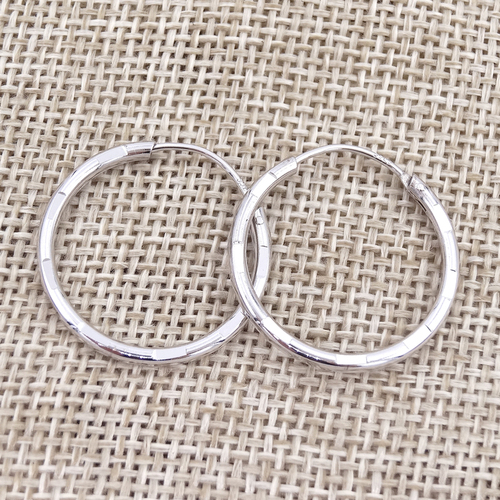 Silver Plain Hoops