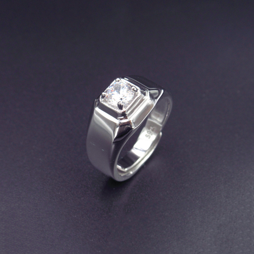 Silver Zircon Men Ring