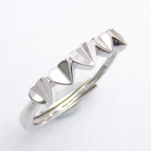 Silver Heart Shaped Plain Ring