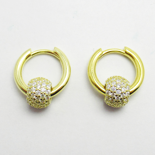 Silver Zircon Huggies