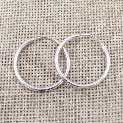 Silver Plain Hoops