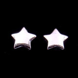 Silver Five-Pointed Star Plain Ear Stubs